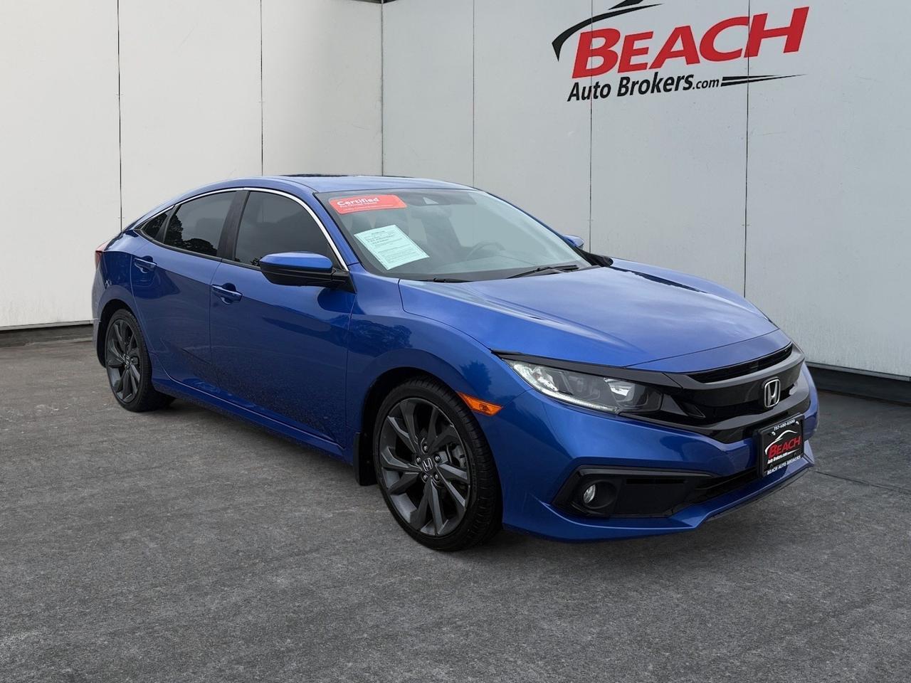 2020 Honda Civic Sedan Sport, BLUETOOTH, BACKUP CAMERA, POWER MIRRORS, KEYLESS ENTRY, KEYLESS START, STEERING WHEEL CONTROLS, AUTOMATIC HEADLIGHTS, SPARE TIRE, ONLY 1 OWNER! Norfolk VA