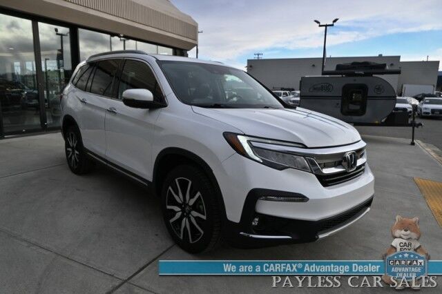 2020 Honda Pilot Touring / AWD / AutoStart / Front & Rear Heated Leather Seats / Sunroof / Navigation / Lane Departure & Blind Spot Alert / Apple CarPlay & Android Auto / Rear Entertainment / 3rd Row / Seats 8 / 26 MPG Anchorage AK