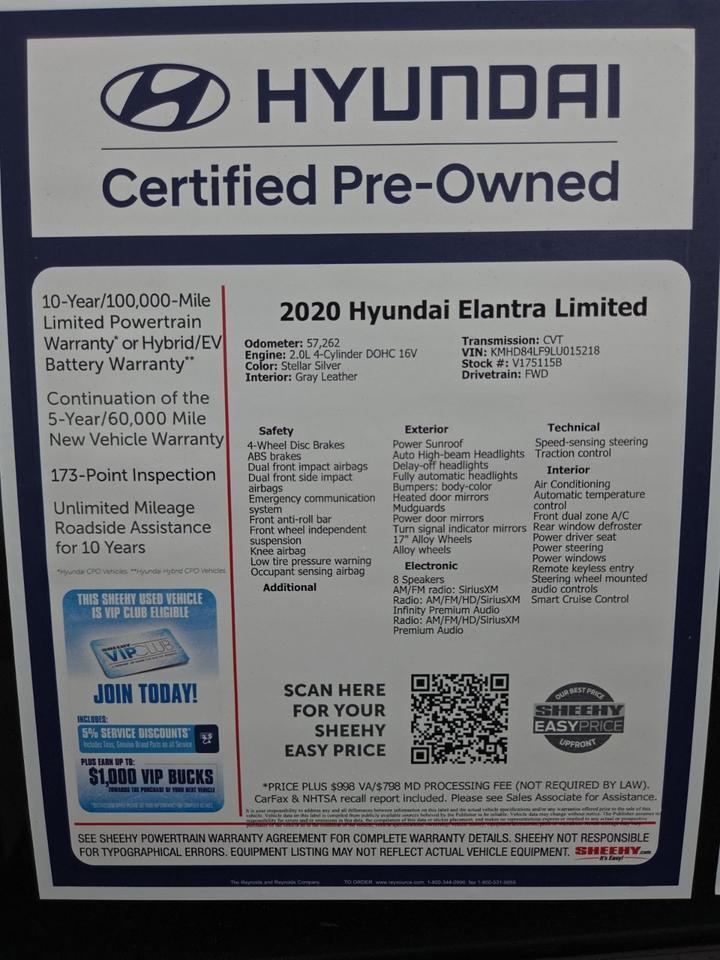 2020 Hyundai Elantra Limited Waldorf MD