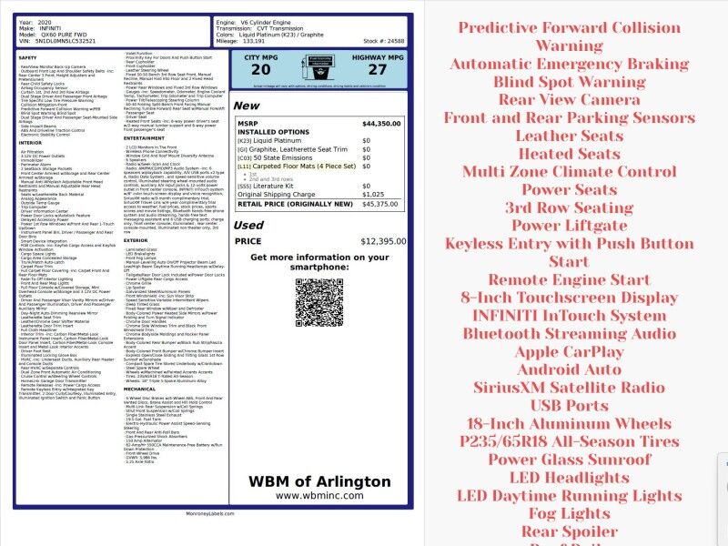 2020 INFINITI QX60 PURE