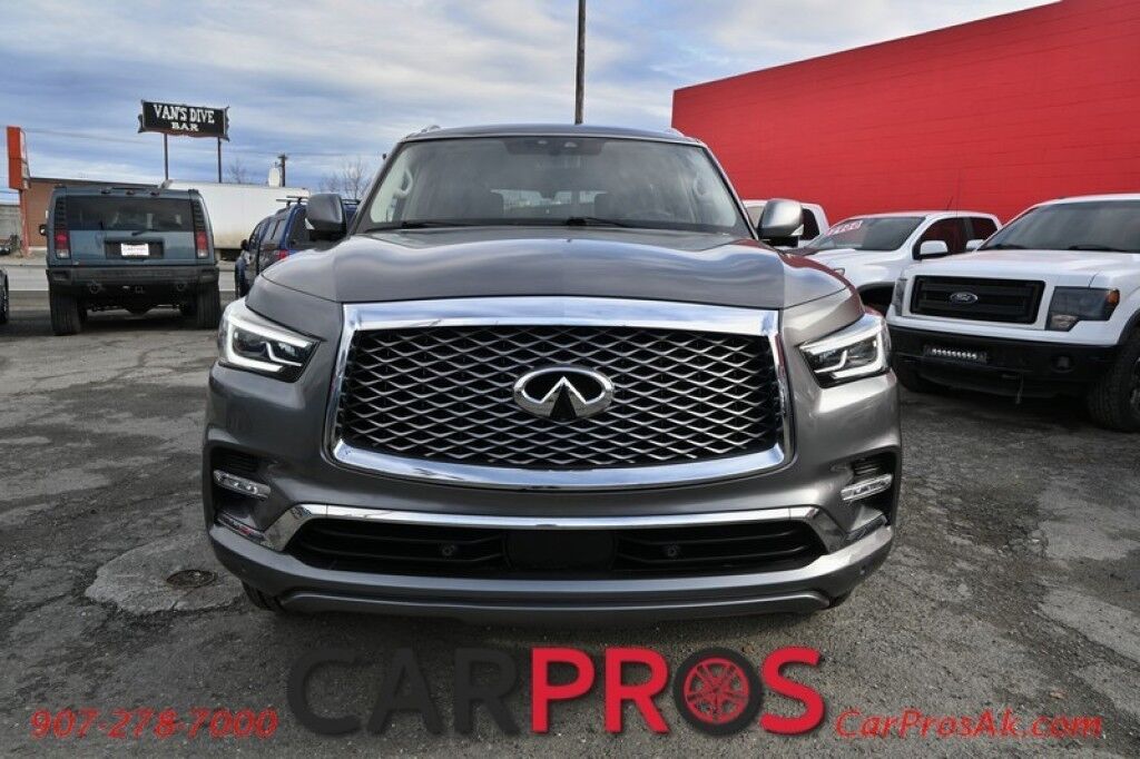 2020 INFINITI QX80 LUXE - V8 - AWD - Proassist & Driver Assist Pkg - Power Leather Heated Seats - Heated Steering Wheel - Remote Start - Bose Premium Audio - NAV - Backup Camera - Apple CarPlay/Android Auto - 3rd Row - Seats 7 - Sunroof - Tow Pkg Anchorage AK