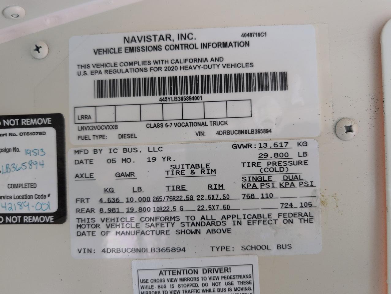 2020 International IC CE300 Johnstown NY