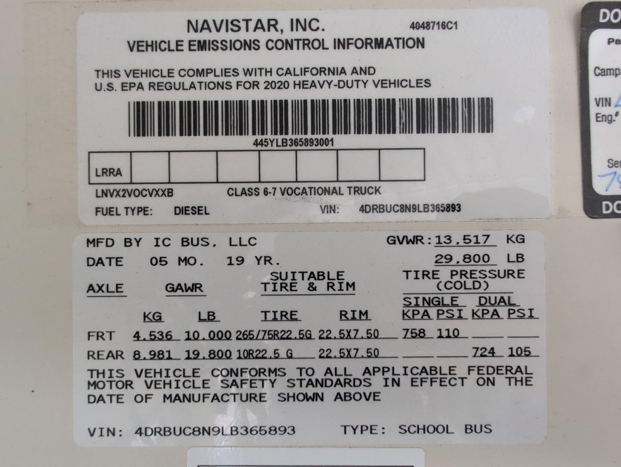 2020 International IC CE300 Johnstown NY