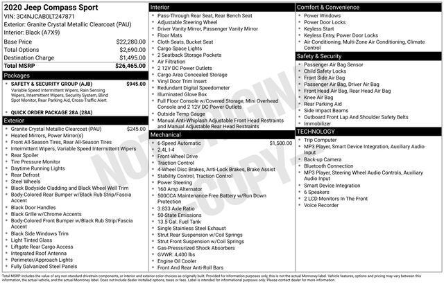 2020 Jeep Compass Sport Raleigh NC