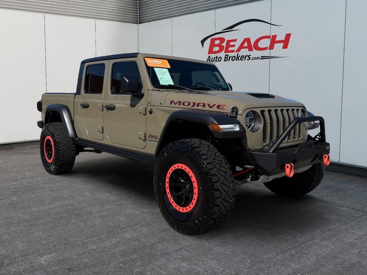 2020 Jeep Gladiator Mojave, TONNEAU COVER, TOW HOOKS, SLIDING REAR WINDOW, BACKUP CAMERA, APPLE CARPLAY/ANDROID AUTO, HEATED SEATS, HEATED STEERING WHEEL, LIFT KIT, 4X4, TOW PACKAGE, ALL WEATHER FLOOR MATS, LOW MILES, COME AND CHECK OUT THIS GLADITOR TODAY! Norfolk VA