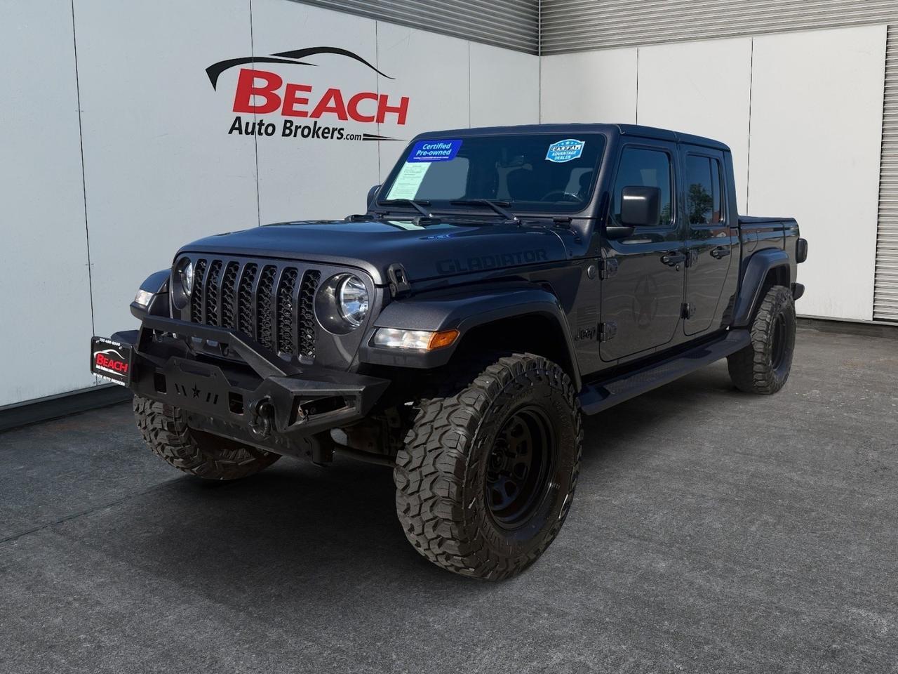 2020 Jeep Gladiator Sport S 4X4, HEATED SEATS, HEATED STEERING WHEEL, APPLE CARPLAY/ANDROID AUTO, BACKUP CAMERA, POWER/HEATED MIRRORS, TOW PACKAGE, UNIVERSAL GARAGE DOOR OPENER, REMOTE START, ONLY 1 OWNER, CLEAN CARFAX!