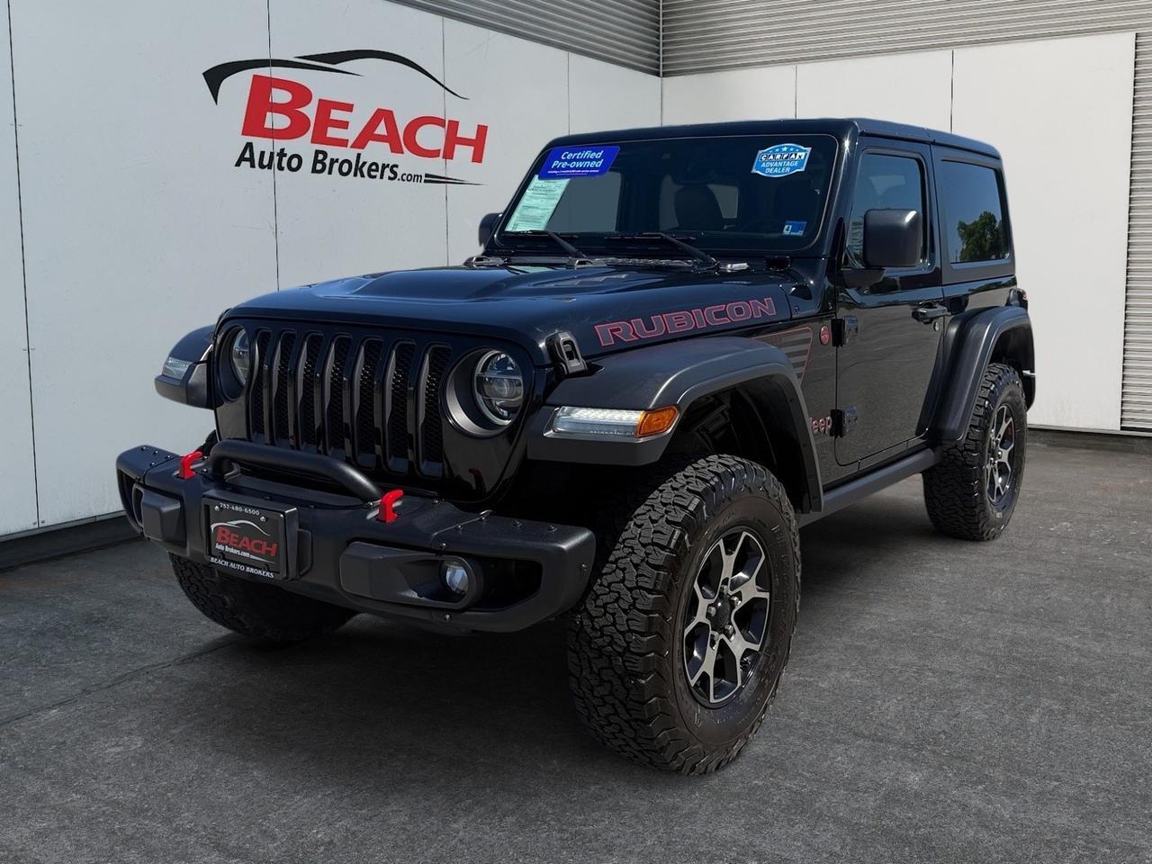 2020 Jeep Wrangler Rubicon, HEATED SEATS, HEATED STEERING WHEEL, BACKUP CAMERA, APPLE CARPLAY/ANDROID AUTO, POWER MIRRORS, BLIND SPOT ALERT, UNIVERSAL GARAGE DOOR OPENER, NAVIGATION, CLEAN CARFAX!