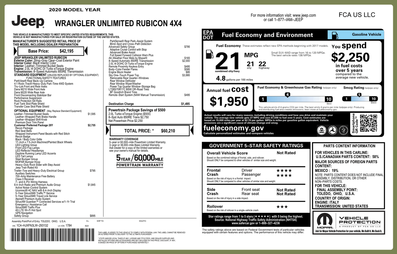 2020 Jeep Wrangler Unlimited Recon Knoxville TN