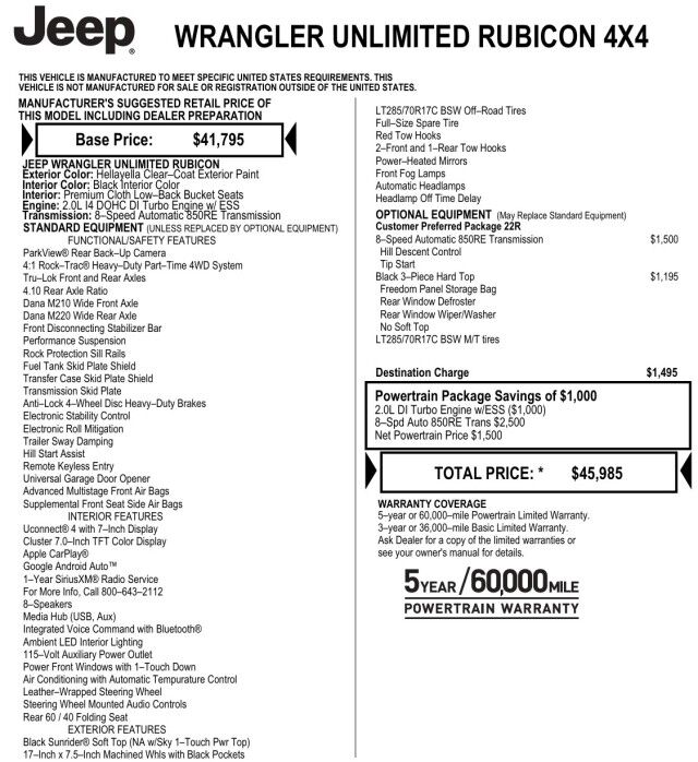 2020 Jeep Wrangler Unlimited Rubicon 4X4 / $10K IN UPGRADES / WHEELS & TIRES! High Point NC