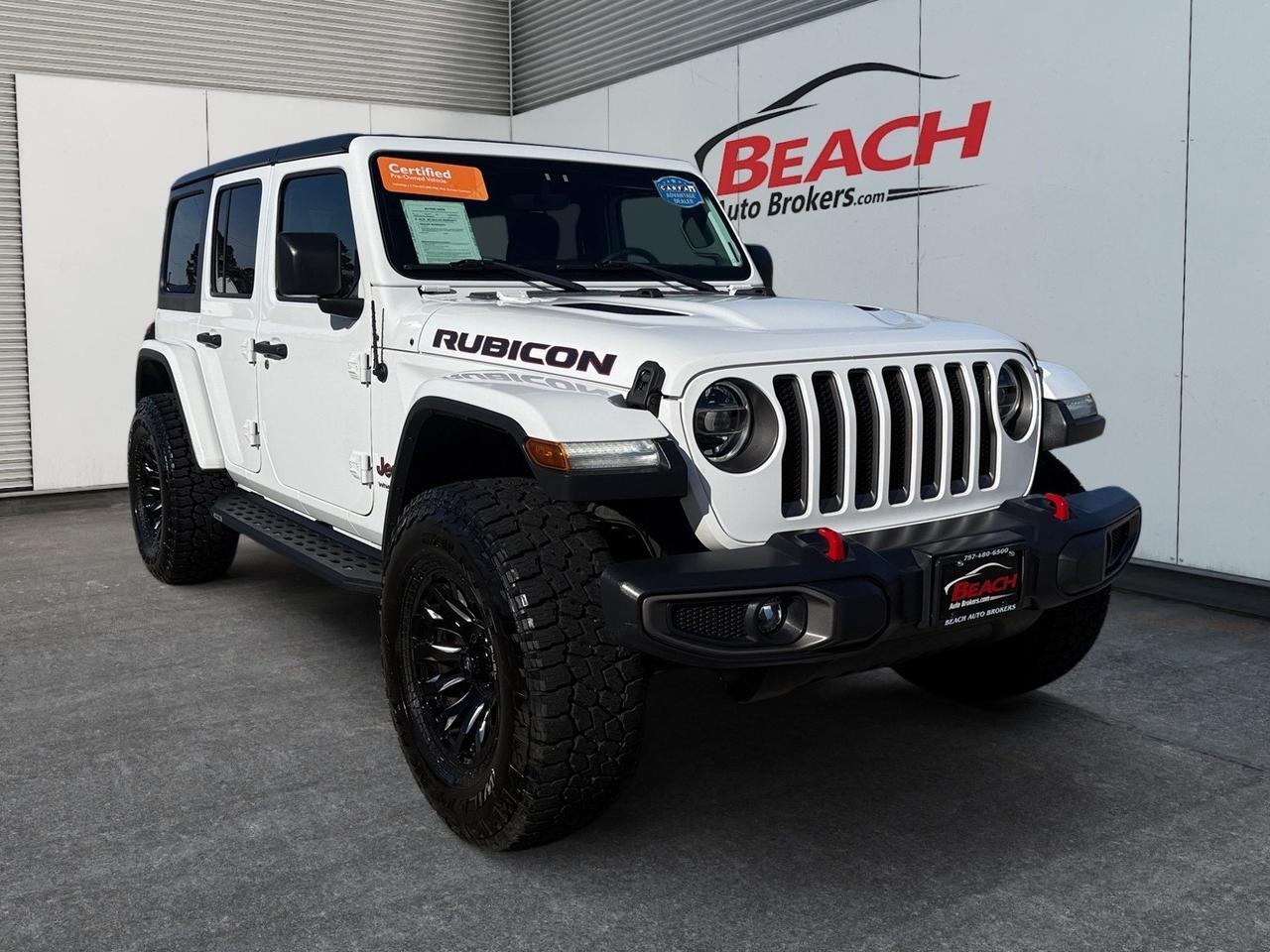2020 Jeep Wrangler Unlimited Rubicon, HEATED SEATS, HEATED STEERING WHEEL, POWER AND HEATED MIRRORS, APPLE CARPLAY/ANDROID AUTO, RUNNING BOARDS, TOW PACKAGE, BLACK WHEELS, CLEAN CARFAX, ONLY 1 OWNER!