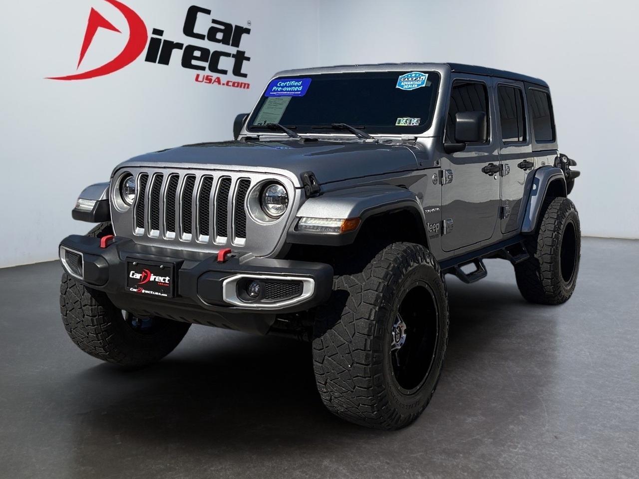 2020 Jeep Wrangler Unlimited Sahara, LIFTED, TUBULAR SIDE STEPS, FENDER FLARES, HARD TOP, APPLE CARPLAY/ANDROID AUTO, BACKUP CAMERA WITH PARKING SENSORS, REMOTE START, LOW MILES, CLEAN CARFAX, WRANGLE YOUR DRIVE!