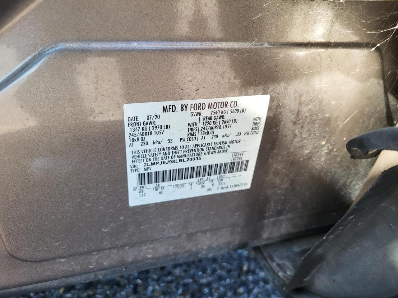 2020 LINCOLN Nautilus Standard FWD Beeville TX
