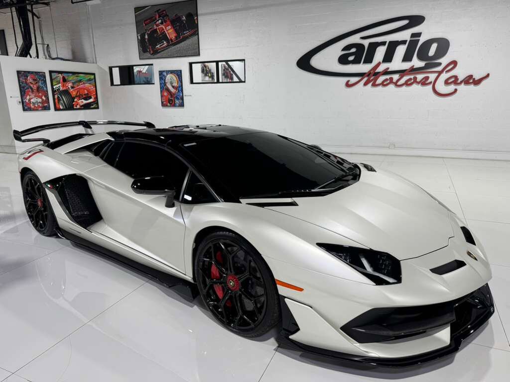 2020 Lamborghini Aventador SVJ Roadster Bianco Canopus paint, painted &quot;SVJ&quot;, Ad Personam interior, comfort seats AND MUCH MORE! Fort Lauderdale FL