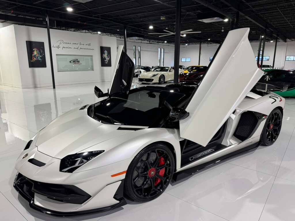 2020 Lamborghini Aventador SVJ Roadster Bianco Canopus paint, painted &quot;SVJ&quot;, Ad Personam interior, comfort seats AND MUCH MORE! Fort Lauderdale FL