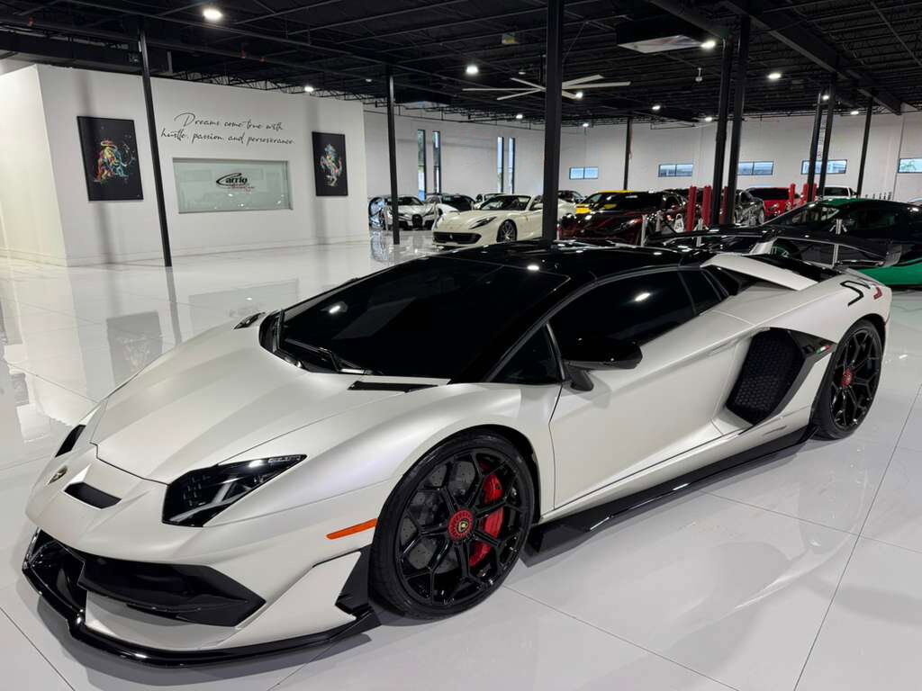 2020 Lamborghini Aventador SVJ Roadster Bianco Canopus paint, painted &quot;SVJ&quot;, Ad Personam interior, comfort seats AND MUCH MORE! Fort Lauderdale FL