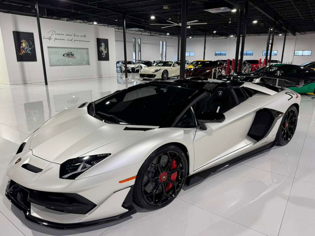2020 Lamborghini Aventador SVJ Roadster Bianco Canopus paint, painted &quot;SVJ&quot;, Ad Personam interior, comfort seats AND MUCH MORE! Fort Lauderdale FL