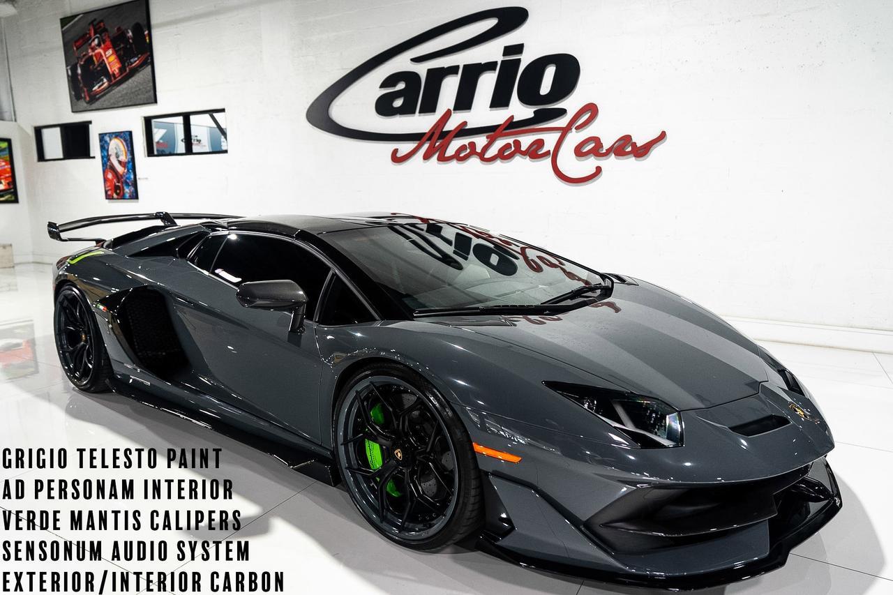2020 Lamborghini Aventador SVJ Roadster Grigio Telesto paint,Ad Personam interior,Sensonum audio system,carbon galore AND MORE!