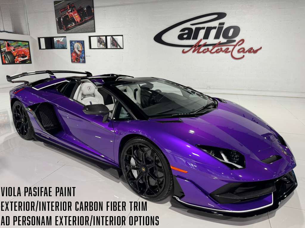 2020 Lamborghini Aventador SVJ Roadster Viola Pasifae paint, Ad Personam options, carbon galore AND MORE!!