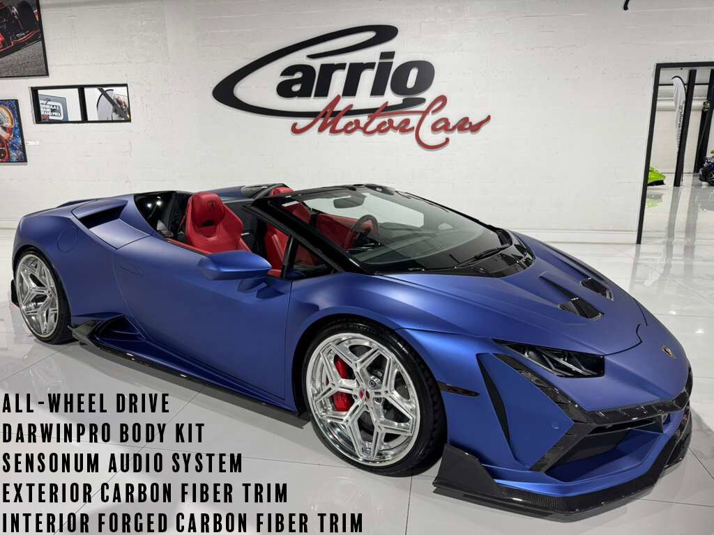 2020 Lamborghini Huracan EVO Spyder ALL-WHEEL DRIVE! DarwinPRO body kit, Sensonum audio system, carbon galore AND MUCH MORE!!