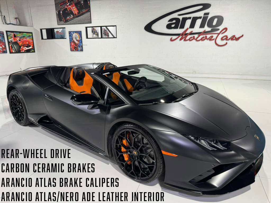 2020 Lamborghini Huracan EVO Spyder RWD carbon ceramic brakes, Arancio Atlas calipers/interior AND MUCH MORE!! Fort Lauderdale FL