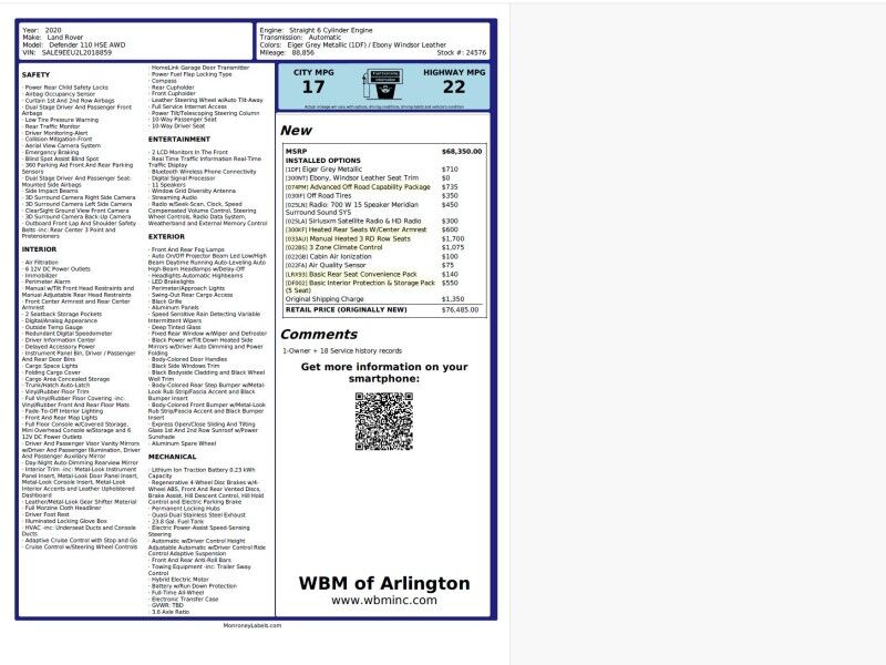 2020 Land Rover Defender 110 HSE AWD
