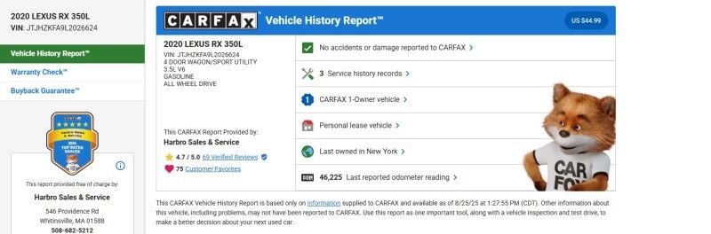 2020 Lexus RX 350L - 1 OWNER - THIRD ROW SEAT Whitinsville MA
