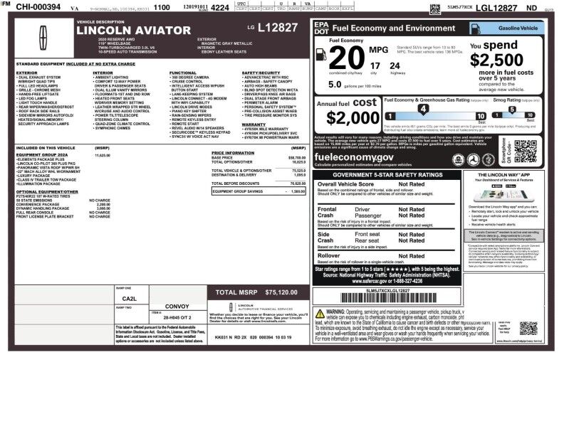 2020 Lincoln Aviator Reserve AWD Arlington VA