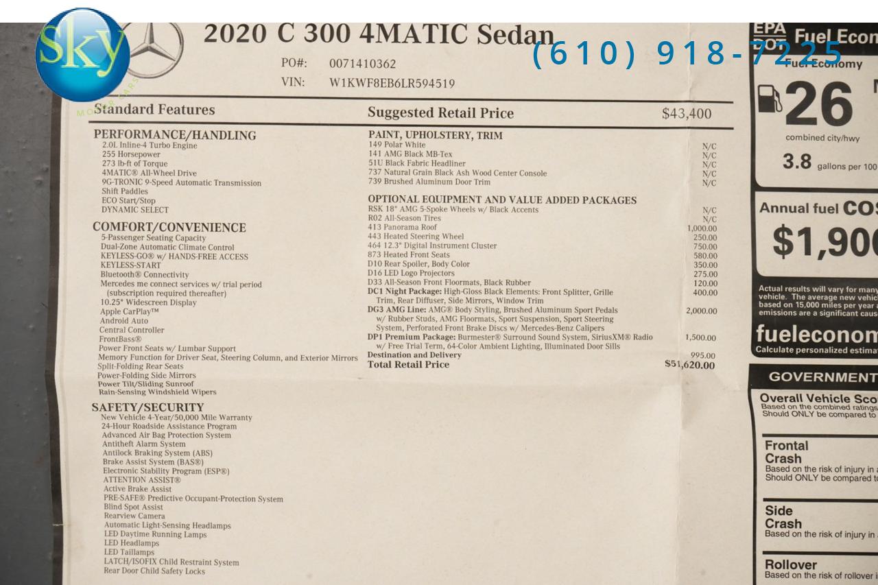 2020 Mercedes-Benz C-Class Sedan 4MATIC AWD C 300 West Chester PA