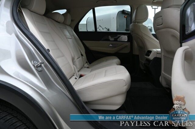 2020 Mercedes-Benz GLE 350 / AWD / Acoustic Comfort & Premium Pkg / Power & Heated Leather Seats / Sunroof / Navigation / Burmester Speakers / Blind Spot Alert / 360 Camera / Keyless Entry & Start / Third Row / Seats 7 / 26 MPG Anchorage AK