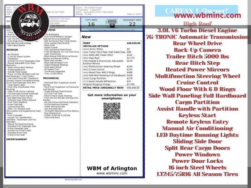 2020 Mercedes-Benz Sprinter Cargo