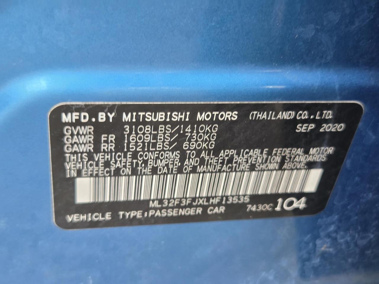 2020 Mitsubishi Mirage G4 ES CVT Beeville TX