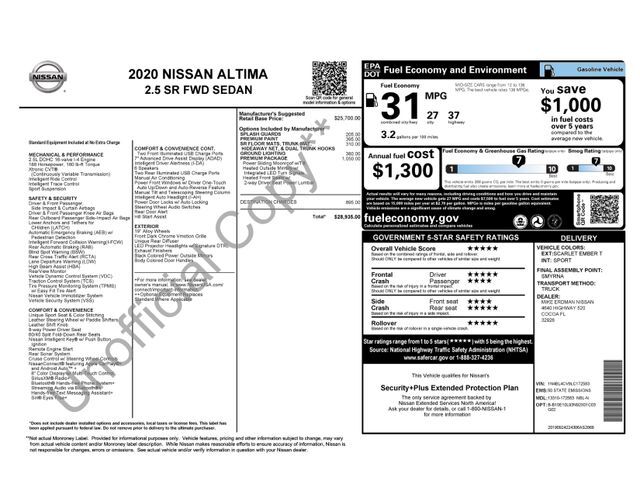 2020 Nissan Altima 2.5 SR Raleigh NC