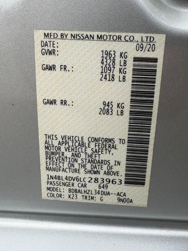 2020 Nissan Altima SV FWD Austin TX