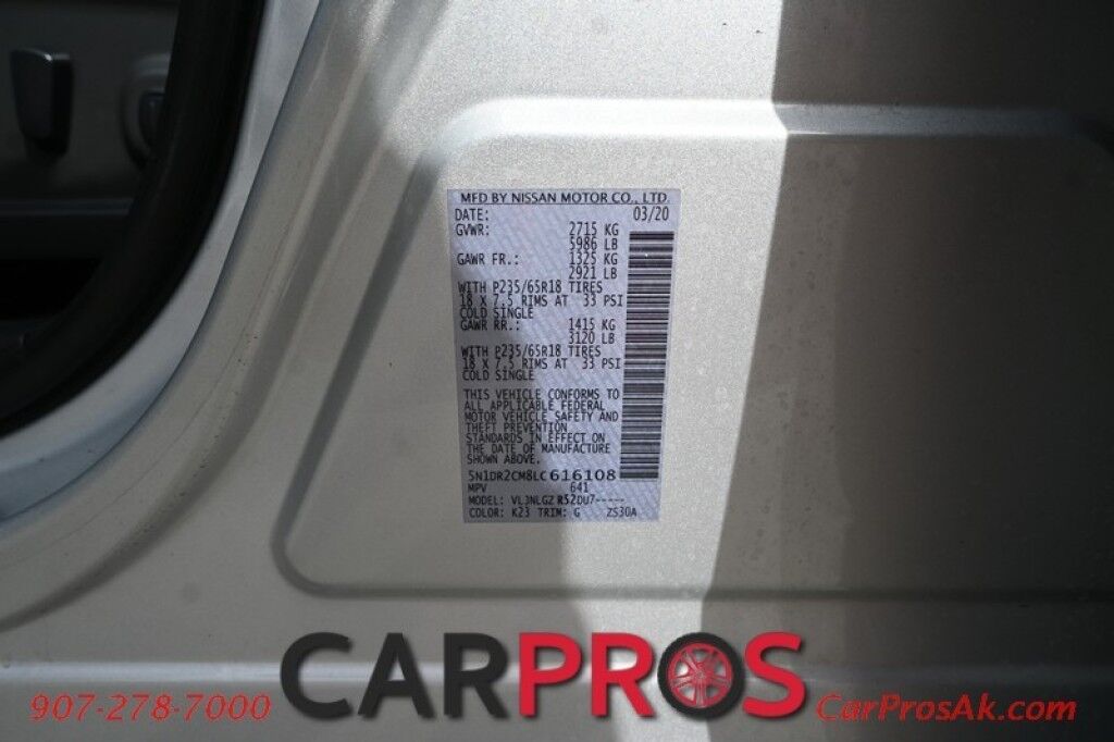 2020 Nissan Pathfinder SL - 3.5L V6 - Automatic - 4X4 - 3rd Row - Heated Front Seats - Heated 2nd Row Seats - Heated Steering Wheel - Push To Start - Keyless Entry - Navigation - 360 Backup Camera Anchorage AK