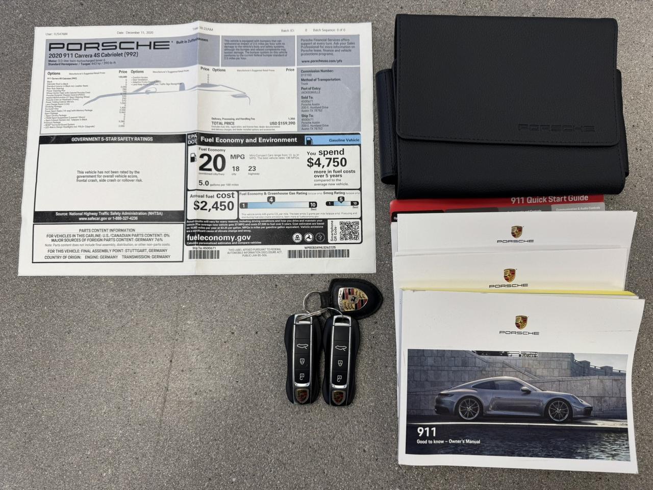 2020 Porsche 911 Carrera 4S Cabriolet Only 4k Miles 1-Owner Scottsdale AZ