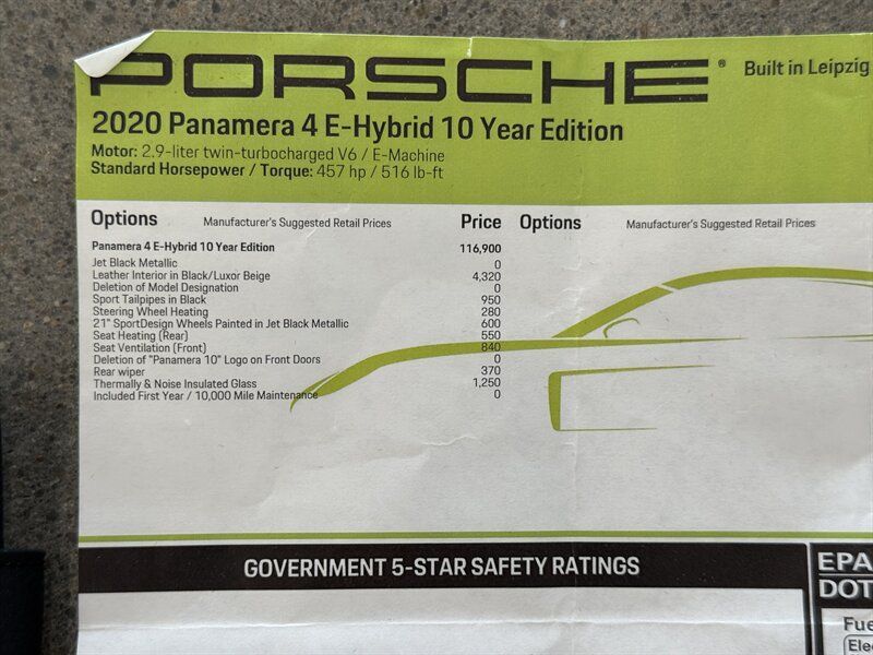 2020 Porsche Panamera E-Hybrid 4 10 Years Edition Gladstone OR