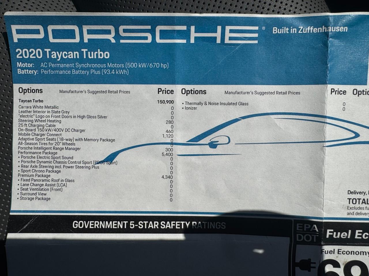 2020 Porsche Taycan Turbo / Performance Package / Premium Package! Lincolnton NC