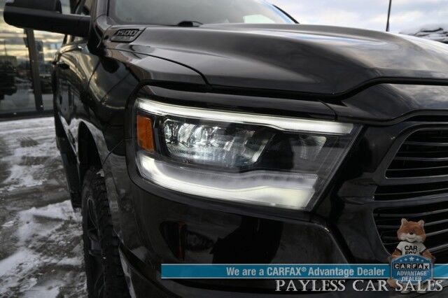 2020 Ram 1500 Big Horn / 4X4 / 5.7L V8 HEMI / Night Edition / Off Road & Level 2 Group / Crew Cab / Auto Start / Panoramic Sunroof / Power & Heated Cloth Seats / Heated Steering / Bed Liner / Tonneau Cover / Tow Pkg / 1-Owner Anchorage AK
