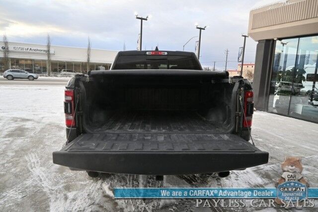 2020 Ram 1500 Big Horn / 4X4 / 5.7L V8 HEMI / Night Edition / Off Road & Level 2 Group / Crew Cab / Auto Start / Panoramic Sunroof / Power & Heated Cloth Seats / Heated Steering / Bed Liner / Tonneau Cover / Tow Pkg / 1-Owner Anchorage AK