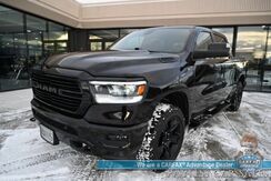 2020_Ram_1500_Big Horn / 4X4 / 5.7L V8 HEMI / Night Edition / Off Road & Level 2 Group / Crew Cab / Auto Start / Panoramic Sunroof / Power & Heated Cloth Seats / Heated Steering / Bed Liner / Tonneau Cover / Tow Pkg / 1-Owner_ Anchorage AK