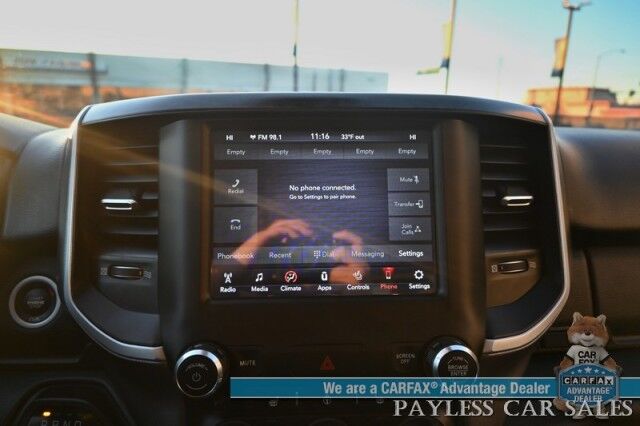 2020 Ram 1500 Big Horn / 4X4 / Quad Cab / 5.7L V8 HEMI / Auto Start / Power & Heated Cloth Seats / Heated Steering Wheel / Apple CarPlay & Adroid Auto / Back Up Camera / Cruise Control / Alloy Wheels / Tow Pkg Anchorage AK 2020 Ram 1500 Big Horn / 4X4 / Quad Cab / 5.7L V8 HEMI / Auto Start / Power & Heated Cloth Seats / Heated Steering Wheel / Apple CarPlay & Adroid Auto / Back Up Camera / Cruise Control / Alloy Wheels / Tow Pkg Anchorage AK