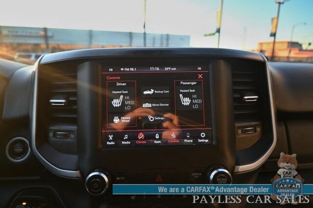 2020 Ram 1500 Big Horn / 4X4 / Quad Cab / 5.7L V8 HEMI / Auto Start / Power & Heated Cloth Seats / Heated Steering Wheel / Apple CarPlay & Adroid Auto / Back Up Camera / Cruise Control / Alloy Wheels / Tow Pkg Anchorage AK 2020 Ram 1500 Big Horn / 4X4 / Quad Cab / 5.7L V8 HEMI / Auto Start / Power & Heated Cloth Seats / Heated Steering Wheel / Apple CarPlay & Adroid Auto / Back Up Camera / Cruise Control / Alloy Wheels / Tow Pkg Anchorage AK