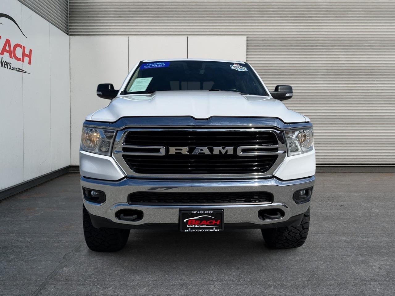2020 Ram 1500 Big Horn, APPLE CARPLAY/ANDROID AUTO, POWER SLIDING REAR WINDOW, BACKUP CAMERA, BLUETOOTH, PUSH BUTTON START, BED LINER, TOW PACKAGE, TOW HOOKS, COME AND SEE THIS RAM 1500! Norfolk VA
