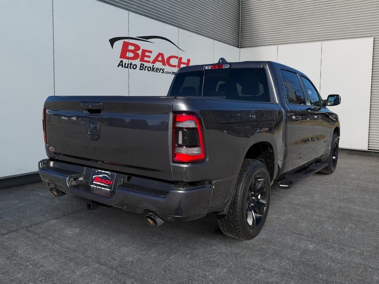 2020 Ram 1500 Big Horn CREW CAB 4X4 LEVEL 2, BIG SCREEN, PANORAMIC SUNROOF, HEATED SEATS, POWER SLIDING REAR WINDOW, UNIVERSAL GARAGE DOOR OPENER, APPLE CARPLAY/ANDROID AUTO, REMOTE START, RUNNING BOARDS, TOW PACKAGE, POWER/HEATED MIRRORS, BLIND SPOT ALERT, BACKUP Norfolk VA