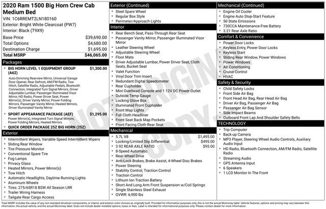 2020 Ram 1500 Big Horn/Lone Star Raleigh NC