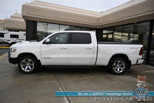 2020 Ram 1500 Laramie / 4X4 / Crew Cab / Sport Appearance & Level 2 Group / Auto Start / Heated & Cooled Leather Seats / Navigation / Adaptive Cruise / Lane Departure & Blind Spot Alert / Tonneau Cover / Bed Liner / Tow Pkg Anchorage AK