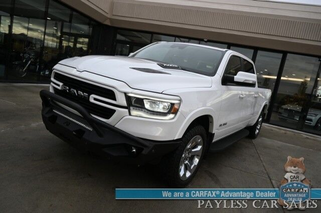 2020 Ram 1500 Laramie / 4X4 / Crew Cab / Sport Appearance & Level 2 Group / Auto Start / Heated & Cooled Leather Seats / Navigation / Adaptive Cruise / Lane Departure & Blind Spot Alert / Tonneau Cover / Bed Liner / Tow Pkg Anchorage AK