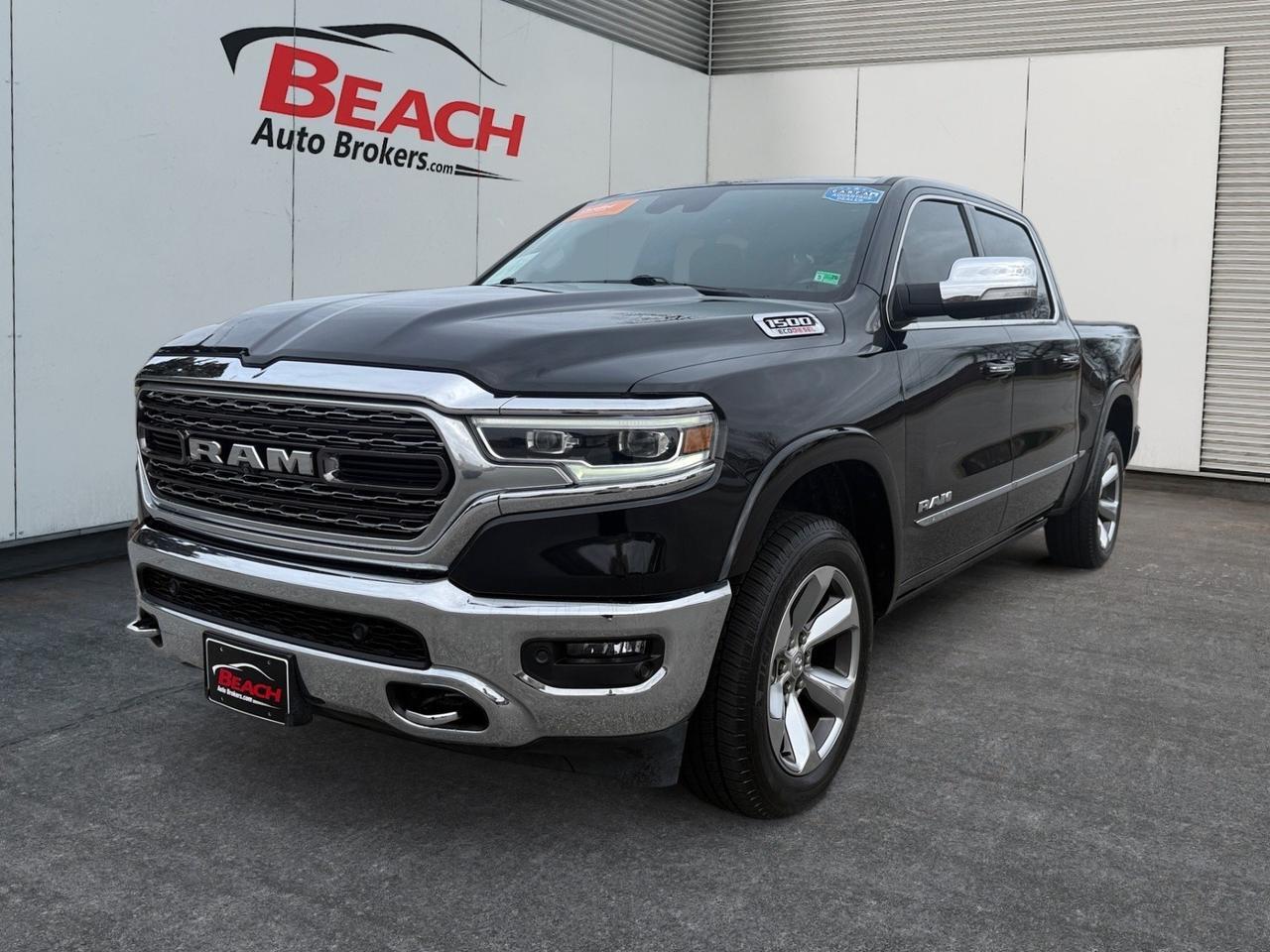 2020 Ram 1500 Limited, HEATED AND VENTILATED SEATS, HEATED AND VENTILATED REAR SEATS, HEATED STEERING WHEEL, TOW HOOKS, SLIDING REAR WINDOW, WIRELESS PHONE CONNECTIVITY, POWER RUNNING BOARDS, TOW PACKAGE, CLEAN CARFAX, ONLY 1 OWNER, POWER THAT PULLS ITS WEIGHT!!!