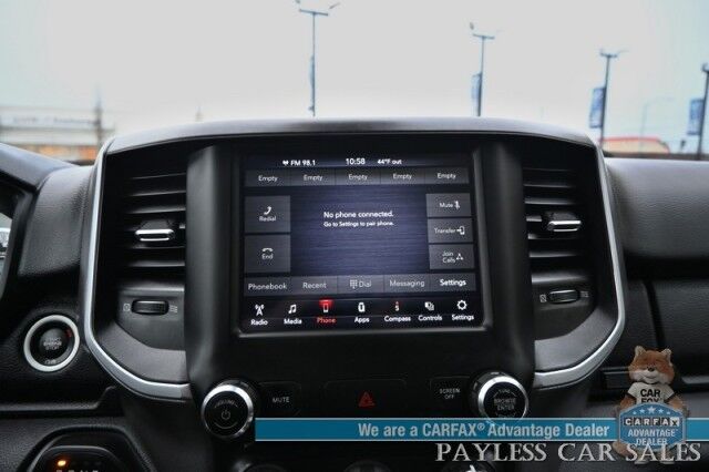 2020 Ram 1500 Lone Star / 4X4 / 5.7L V8 eTorque / Crew Cab / Auto Start / Off-Road & Big Horn Level 1 Pkg / Power Premium Cloth Seats / Apple CarPlay & Android Auto / Keyless Entry & Start / Tow Pkg / 22 MPG Anchorage AK