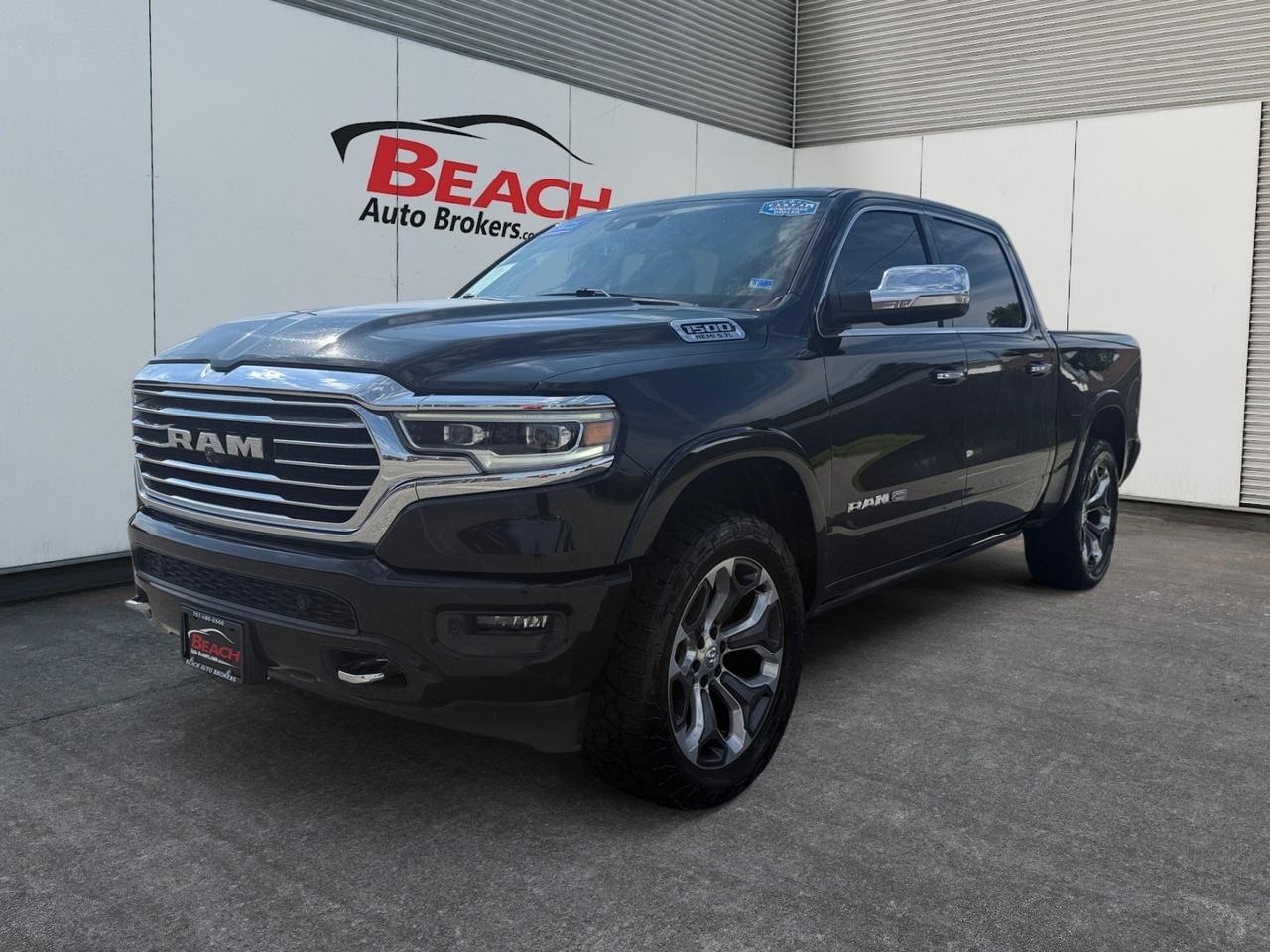 2020 Ram 1500 Longhorn, HEATED/VENTILATED FRONT,REAR SEATS, HEATED STEERING WHEEL, APPLE CARPLAY/ANDROID AUTO, MOONROOF, BED LINER, POWER RUNNING BOARDS, POWER SLIDING REAR WINDOW, HARMAN/KARDON SPEAKERS, BACKUP CAMERA, TOW PACKAGE, THIS RAM 1500 HAS IT ALL MAKE I
